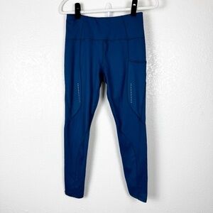 Sweaty Betty Therma Full Length Stretch Running Leggings in Deep Blue Size 10